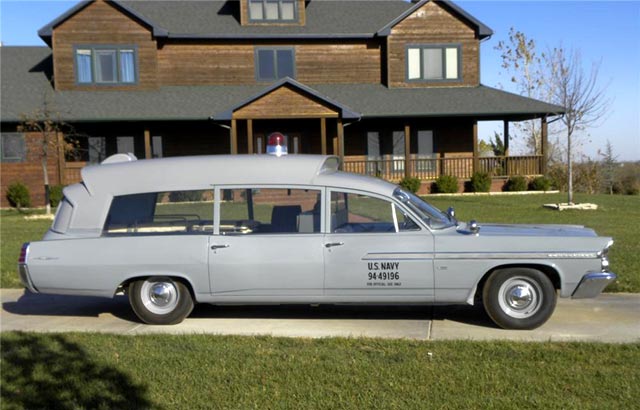 Ambulances originally a 1963 Pontiac Bonneville will be auctioned in 