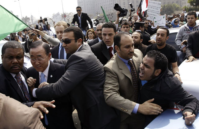 Sekjen PBB Diusir Pendukung Khadafi