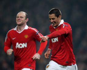 Manchester United striker Wayne Rooney and Javier 'Chicharito' Hernandez.