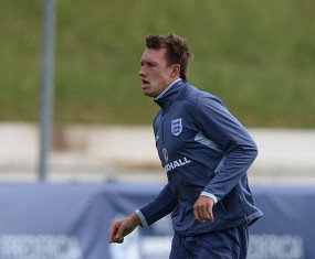 Phil Jones, a central defender who has been filling the squad 'Red Devils'.<br>