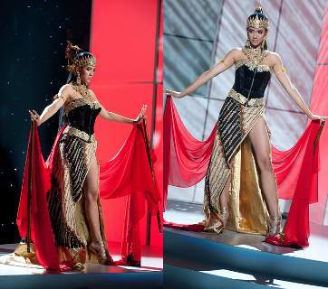 foto seksi Busana Wayang Golek Nadine Alexandra di Miss Universe 2011