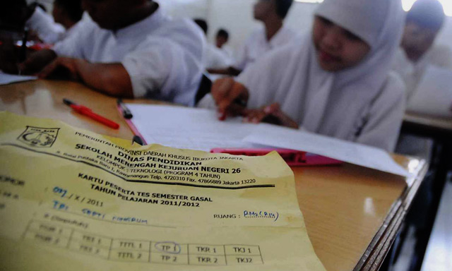 Siswa SMKN 26 Jakarta Ikuti Ujian Akhir