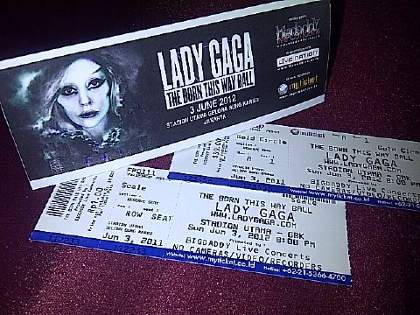 Tiket Konser Lady Gaga 3 Juni 2012 di Indonesia