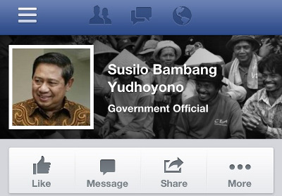 FOTO AKUN RESMI SBY Susilo Bambang Yudhoyono Facebook Like 