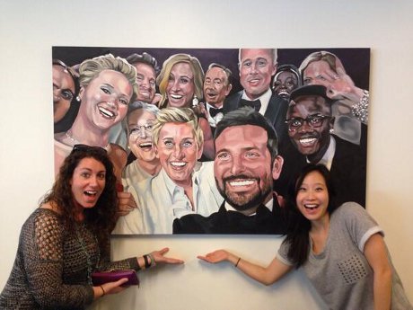 Lukisan selfie Oscar di kantor Twitter (ist) http://images.detik.com/content/2014/04/15/398/adalam.jpg