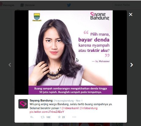 Bandung Mulai 1 Desember 2014 Buang Sampah Sembarangan Didenda hingga Rp 50 Juta
