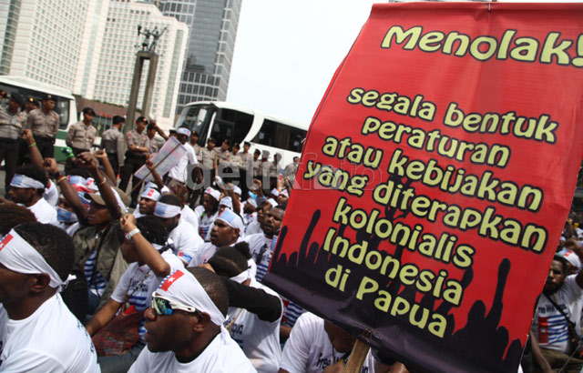 Warga Papua Demo Tuntut Kemerdekaan
