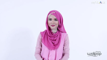 Tutorial Hijab dengan Headpiece untuk Lebaran 7
