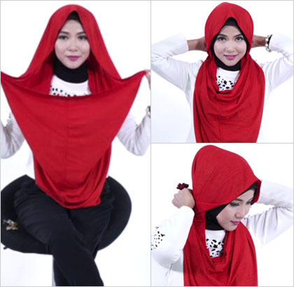 Tutorial Hijab dengan Anting Pakai Jilbab Instan 3