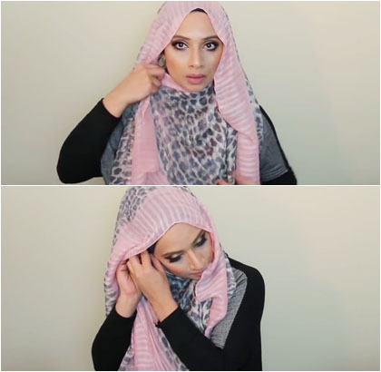 Tutorial Hijab Pashmina untuk Wanita Berkacamata 3