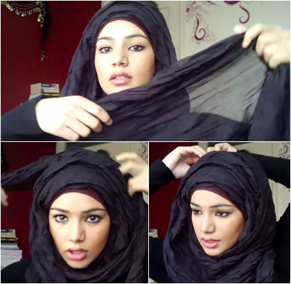 Tutorial Hijab Menutup Dada dengan Pashmina Crinkle Rawis 5