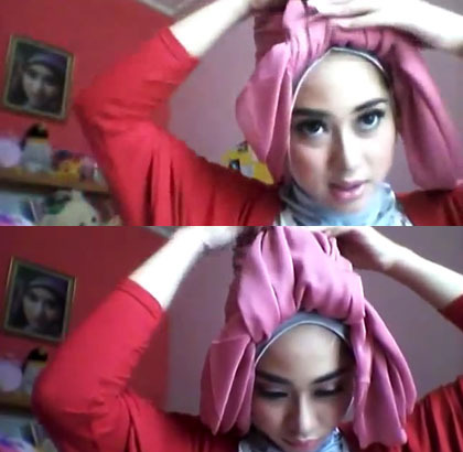 Tutorial Hijab Turban untuk Bergaya Unik ala Nina Septiani 4