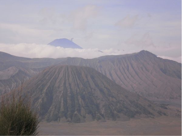 Gunung Semeru nampak di belakang