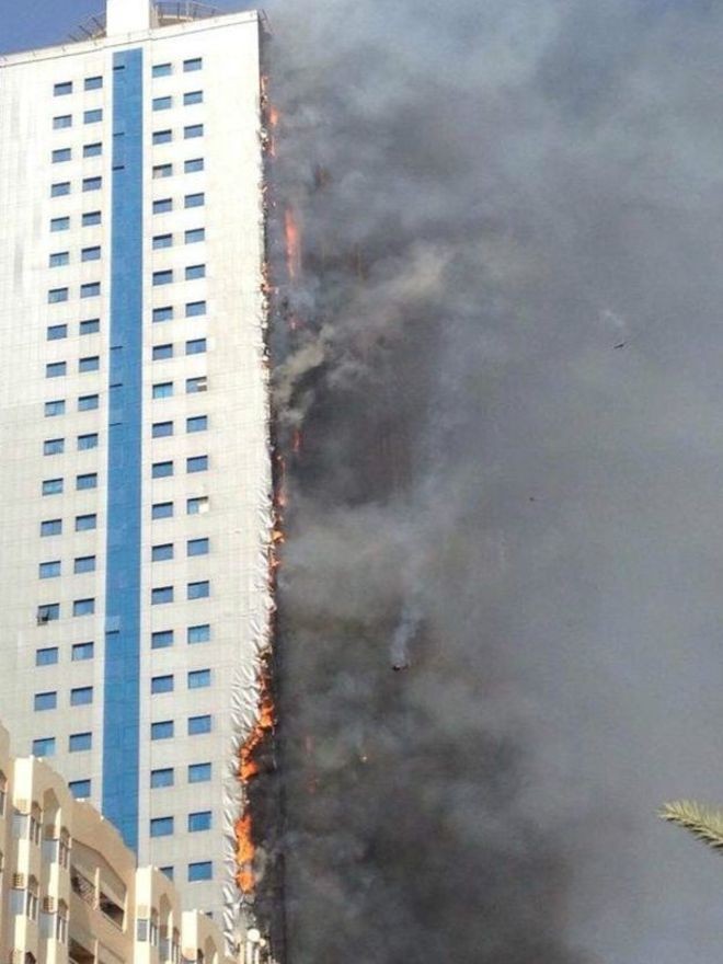 Gedung Pencakar Langit di UEA Terbakar