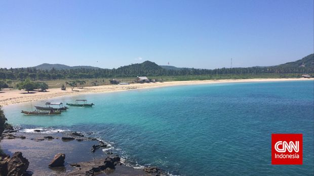 Kawasan Ekonomi Khusus Mandalika, di Nusa Tenggara Barat yang akan dikembangkan pemerintah menjadi kawasan wisata andalan baru. (CNN Indonesia/Galih Gumelar)