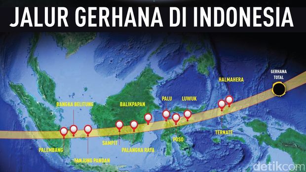 Gerhana matahari juga di rasakan di jakarta dan pulau jawa