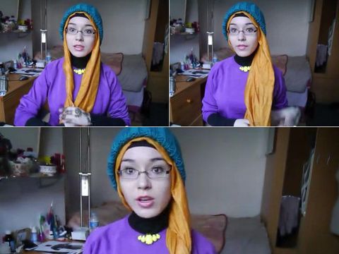 Tutorial Hijab Pakai Topi Rajut Ala Hijabers Rusia Nabiilabee