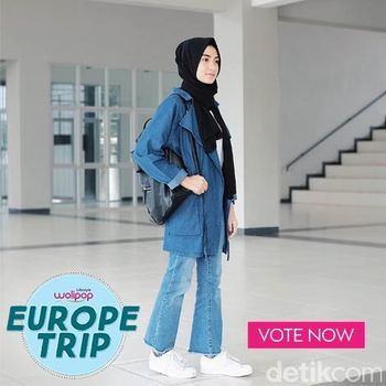 Foto Gaya Preppy Look ke Kampus Ala Selebgram Hijab di 