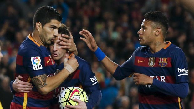 Di bawah Luis Enrique, Barcelona bermain atraktif dengan dipimpin trisula Lionel Messi, Luis Suarez, dan Neymar.