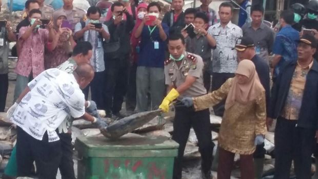 5 Ton Ikan  Semar  Berformalin di Muara Baru Dimusnahkan