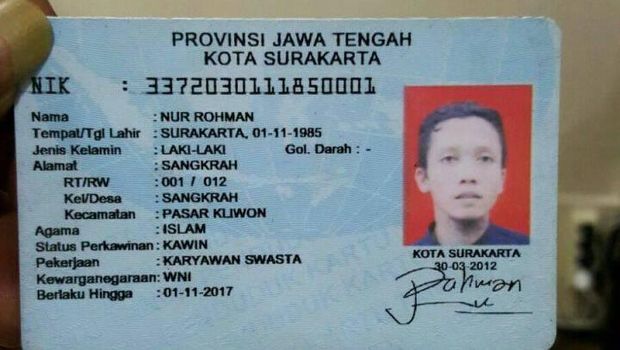 Biografi Profil Biodata Nur Rohman Pelaku Bom Mapolresta Solo