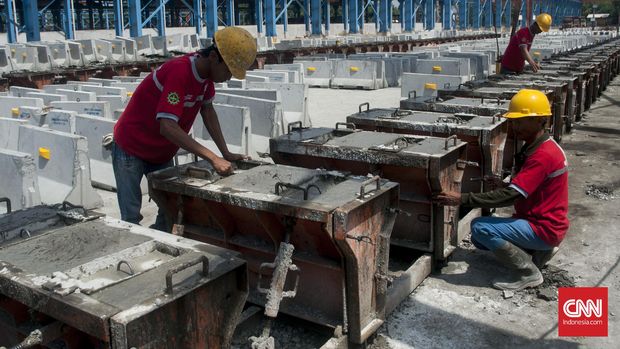 Harga saham Waskita Beton Precast pada pekan lalu diperkirakan jatuh ke level Rp402 per saham