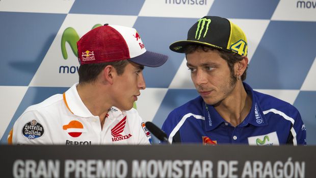 Hubungan Marc Marquez dengan Valentino Rossi saat ini sudah membaik.