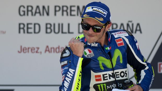Valentino Rossi meraih kemenangan di Sirkuit Jerez musim lalu.