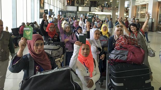 Kedutaan Besar Republik Indonesia di Damaskus memulangkan 27 warga negara Indonesia (TKI) di Suriah dalam gelombang ke-278 program repatriasi pemerintah pada Kamis (15/9). (Pensosbud KBRI Damaskus)