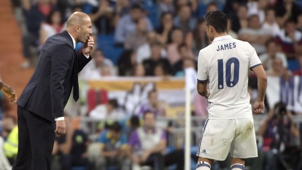 James Rodriguez jarang dimainkan Zinedine Zidane.