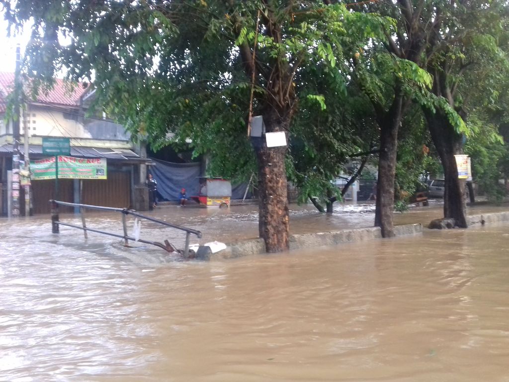 Meski Hujan Reda, Banjir Masih Menggenangi Perumahan di 