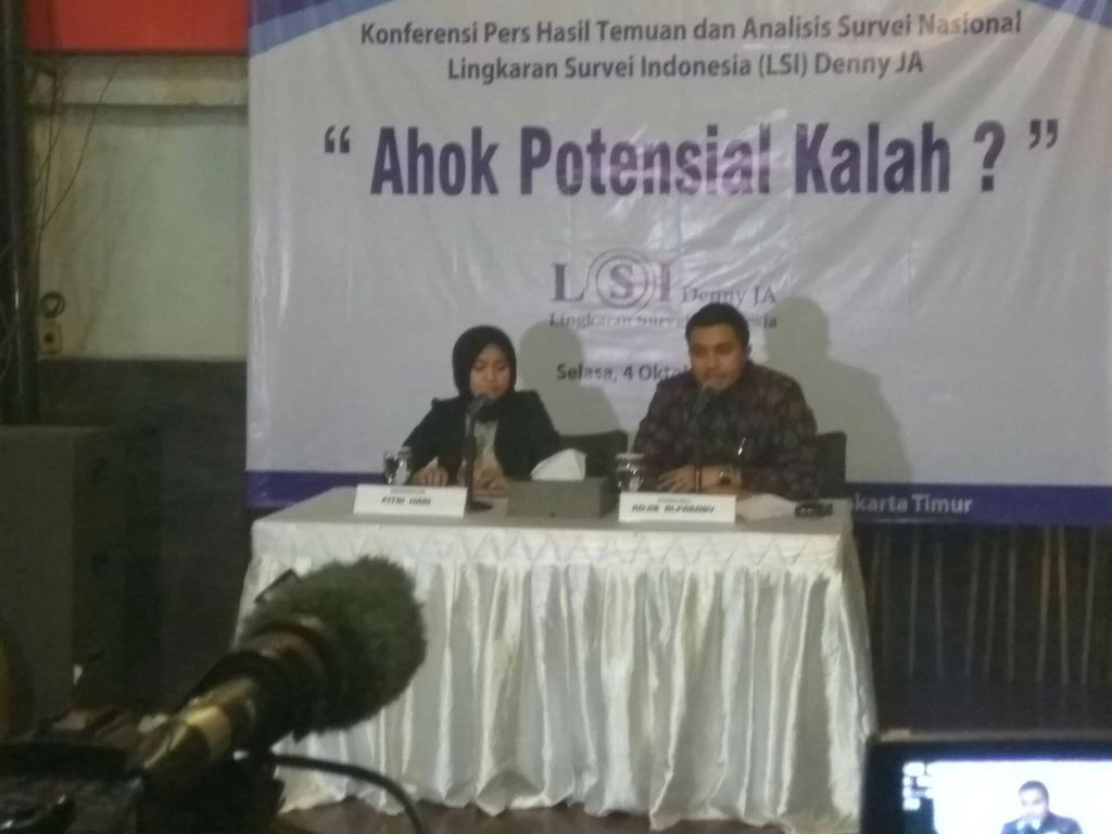 Survei LSI Denny JA: Ahok-Djarot 31,4%, Anies-Sandi 21,1%, Agus-Sylvi 19,3%