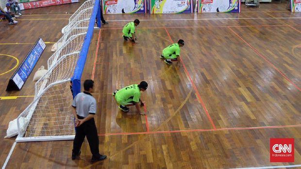 Tim Sumatera Utara tengah bersiap menahan serangan lawan. (CNN Indonesia/M. Arby Rahmat)