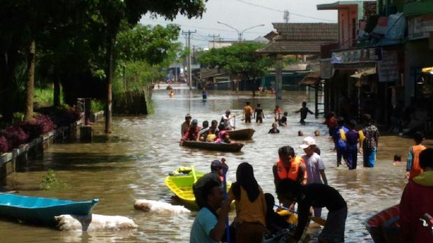  Banjir di Kabupaten Bandung, Jawa Barat.