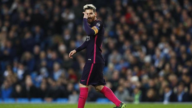 Lionel Messi menjadi top scorer sementara Liga Champions dengan sepuluh gol.