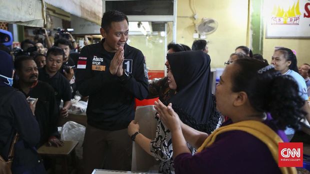 Agus Yudhoyono dalam satu kampanye. (CNN Indonesia/Adhi Wicaksono)