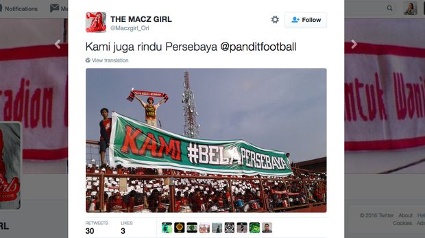 Aksi solidaritas dukung Persebaya dari para pendukung PSM Makassar.