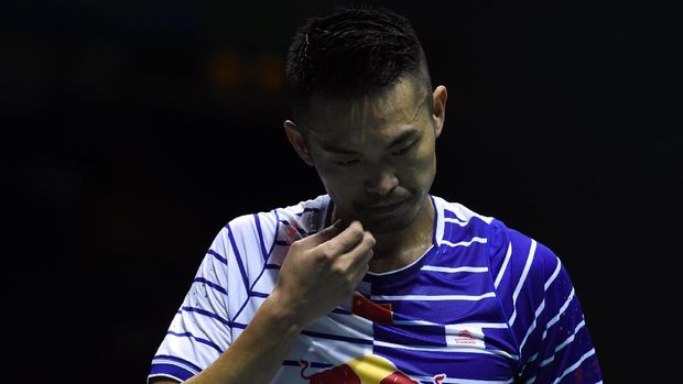 Lin Dan tak mampu melewati adangan Jonatan Christie pada babak pertama China Open 2017.