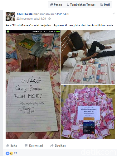 Jadi Tersangka Isu Rush Money, ini Postingan Abu Uwais di Facebook