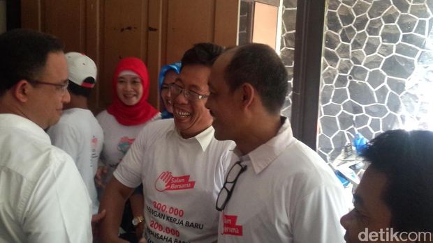 Ratusan Warga Sambut Anies Baswedan di Gelanggang Remaja Jakarta Utara 