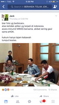 Tentang Foto Botol Air Mineral di Depan Kapolri-Ahok yang Disangka Miras