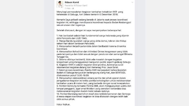 Kang Emil Minta Maaf Atas Insiden Pembubaran KKR di Sabuga