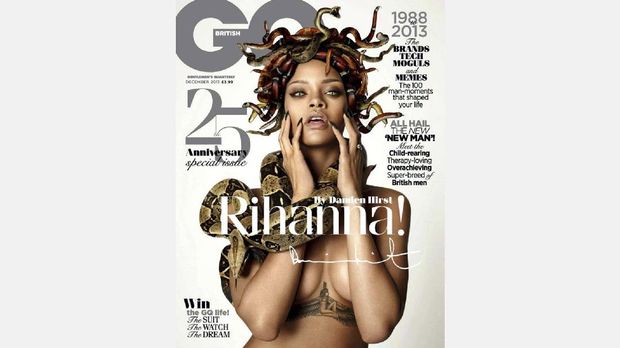 Rihanna bergaya ala Medusa untuk sampul majalah GQ.