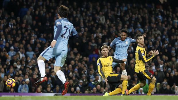 Manchester City menang 2-1 atas Arsenal pada pertemuan pertama.