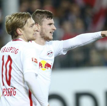 Dua bintang utama RB Leipzig, Emil Forsberg dan Timo Werner.