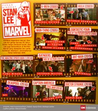 Kemunculan Stan Lee dalam beberapa film Marvel. (CNN Indonesia/Astari Kusumawardhani)