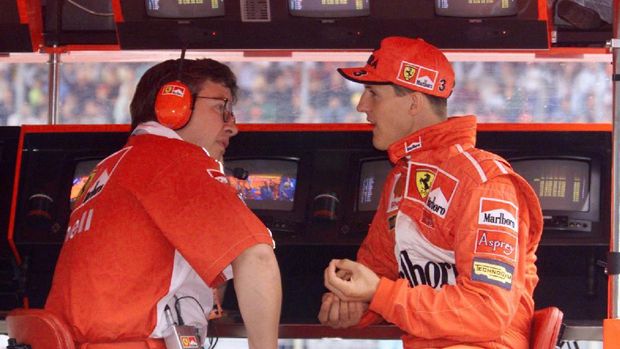 Schumacher dan Ross Brawn menjadi otak di balik kebangkitan Ferrari.