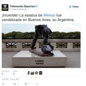 Gagal Raih Balon D'Or Patung Messi Di Argentina Dirusak  Masyarakat