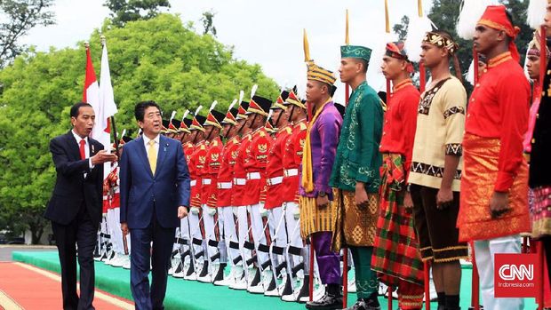 Kemeriahan Istana Bogor Menyambut PM Jepang Abe