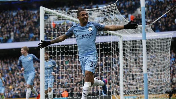 Gabriel Jesus mencetak tiga gol dalam dua laga Liga Primer terakhir.